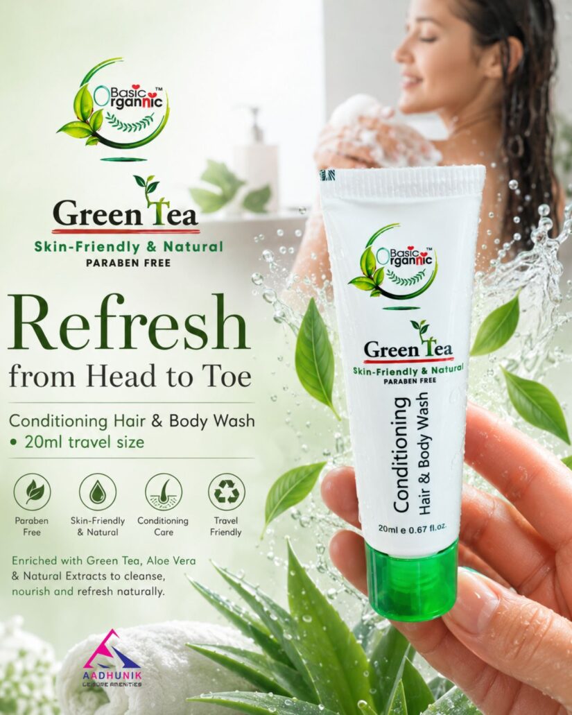 Basic Organnic Green Tea Conditioning Hair Body Wash Tube